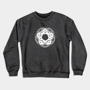 Crop Circle Geometric Symbol in White Crewneck Sweatshirt